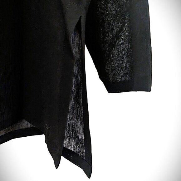 Semi Sheer Shirt-Tunic w/Abalone Buttons - Picture 5 of 5